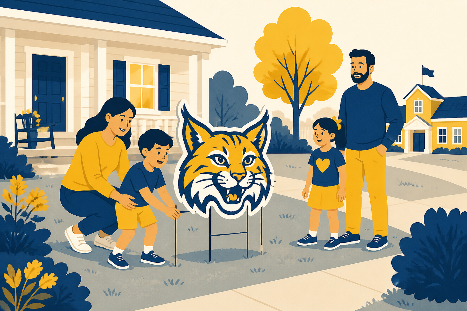 Illustration of Bobcat Yard Signs